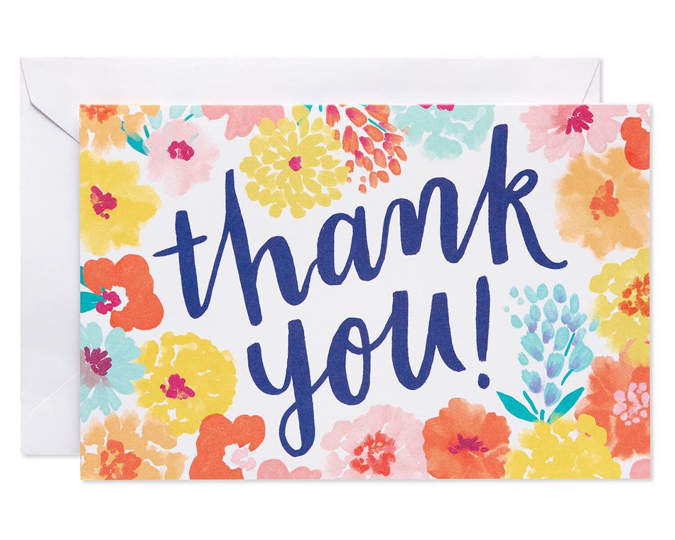 Paper & Party Supplies Greeting Cards Floral Thank You Card Paper etna ...
