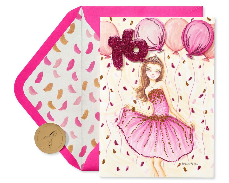 Birthday Bella Pilar Sweet 16 Dress Birthday Greeting Card- Designed By ...