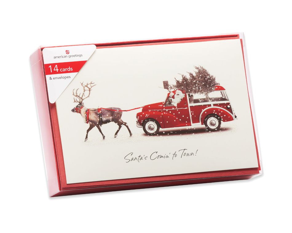 Santa's Comin' Christmas Boxed Cards, 14 Count  American Greetings