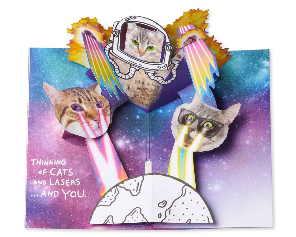 Funny Cats In Space Pop-Up Birthday Card With Music | American Greetings